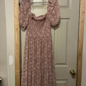Floral Pink Maxi Dress